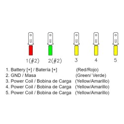 Regulador de corriente Universal 35A 12V sin sensor 5 cables 2