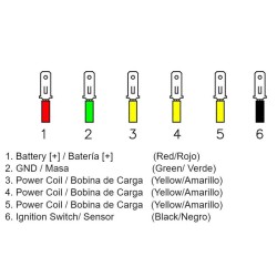 Regulador de corriente Universal 35A 12V con sensor 6 cables 2
