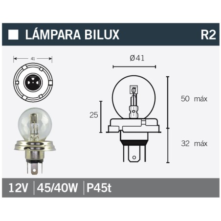 Lámpara V PARTS 12V 45 / 40W
