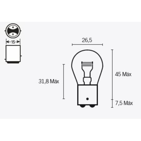 Lámpara TECNIUM P21 6V 21/5W - 10 uds