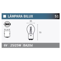 Lámpara V PARTS 6V 25 / 25W - 10 uds