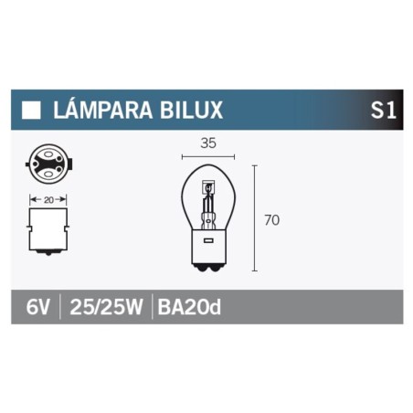 Lámpara V PARTS 6V 25 / 25W - 10 uds
