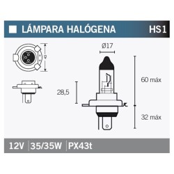 Lámpara V PARTS halógena HS1