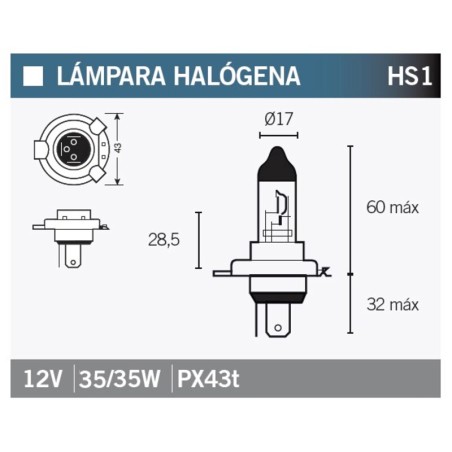 Lámpara V PARTS halógena HS1