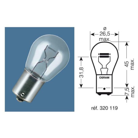 Lámpara OSRAM 7528 - P21 / 5W 12V 21 / 5W - 10 uds