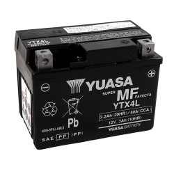 Batería YUASA W/C activada de fábrica sin mantenimiento -  YTX4L (FA)
