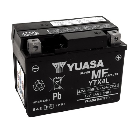Batería YUASA W/C activada de fábrica sin mantenimiento -  YTX4L (FA)