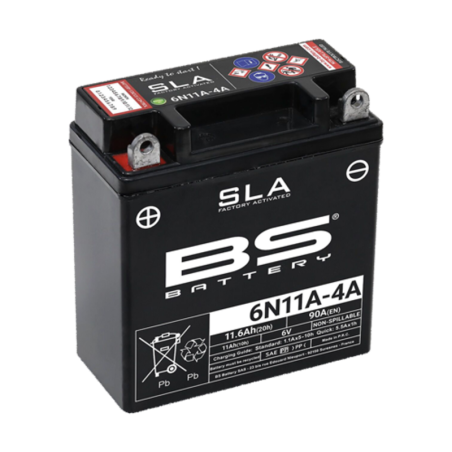 Batería BS BATTERY SLA sin mantenimiento activada de fábrica - 6N11A-4A
