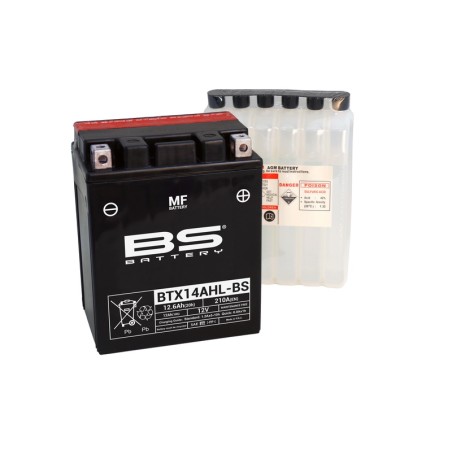 Batería BS BATTERY sin mantenimiento con pack de ácido BTX14AHL-BS