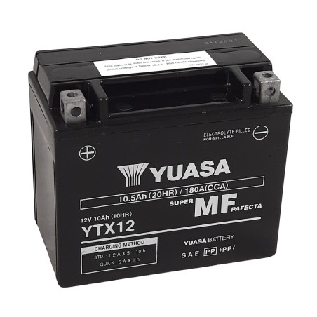 Batería YUASA W/C activada de fábrica sin mantenimiento -  YTX12 (FA)