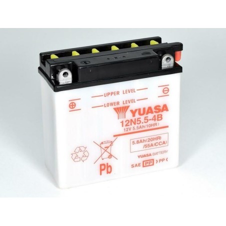 Batería YUASA 12N5.5-4B Dry charged (sin electrolito)