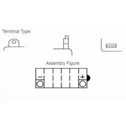 Batería YUASA YB10L-BP Dry charged (sin electrolito) 2