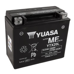 Batería YUASA W/C activada de fábrica sin mantenimiento -  YTX20L (FA)