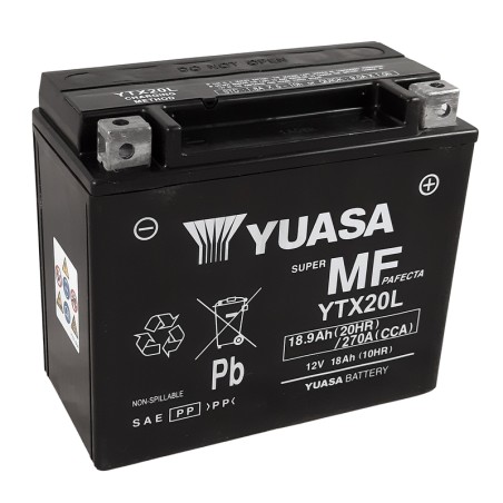 Batería YUASA W/C activada de fábrica sin mantenimiento -  YTX20L (FA)
