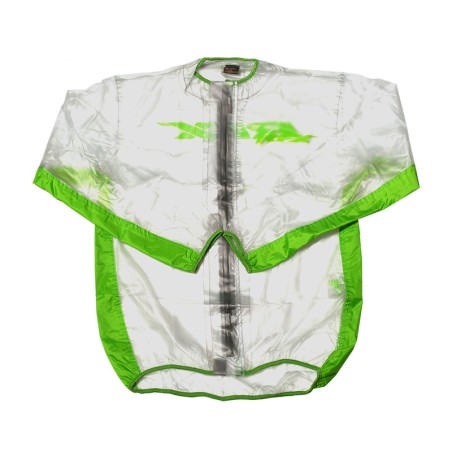 Chaqueta impermeable RFX Sport (transparente/verde), talla adulto XL