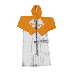Impermeable RFX Race largo (transparente/naranja), talla adulto grande