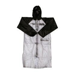 Impermeable RFX Race largo (transparente/negro), talla adulto mediana