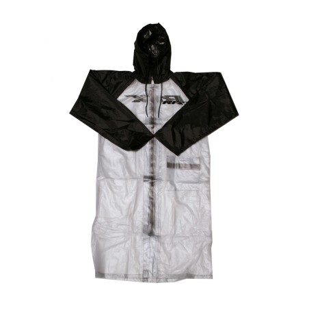 Impermeable RFX Race largo (transparente/negro), talla adulto mediana