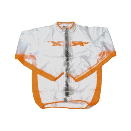 Chaqueta impermeable RFX Sport (transparente/naranja), talla joven S (6- 8)