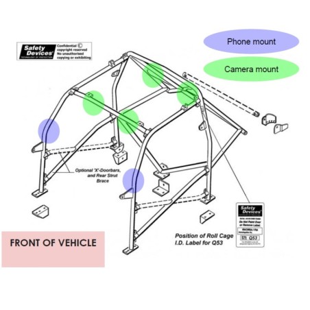 Soporte de abrazadera QUAD LOCK 360 para barras y jaulas de seguridad Ø32-60mmØ