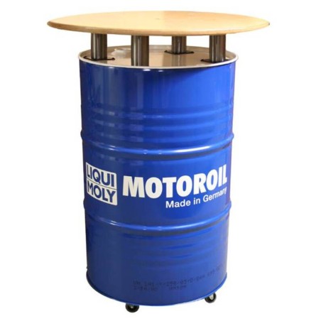 Mesa de bar Liqui-Moly 205L, con ruedas