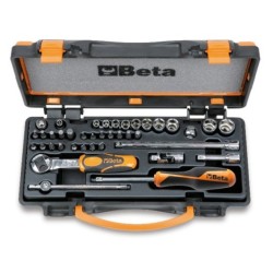 Juego de llaves BETA con 11 vasos hexagonales 20 puntas y 8 accesorios