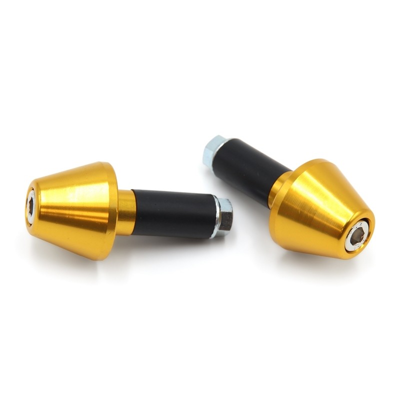 Juego contrapesos manillar V PARTS cónicos aluminio 13.5mm oro