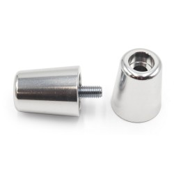 Juego contrapesos manillar V PARTS aluminio plateado