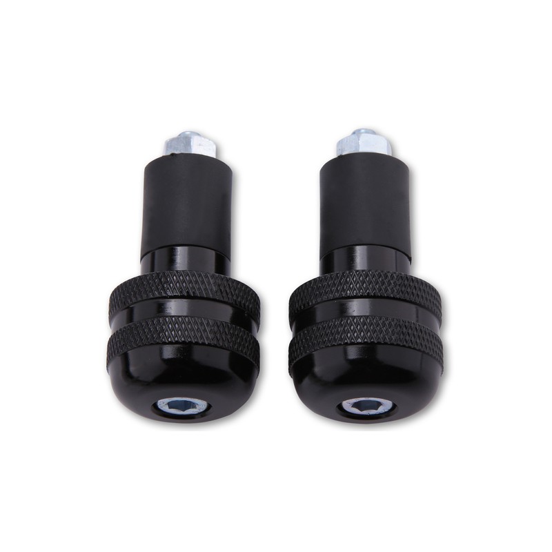 HIGHSIDER smart Bar End Weights, black, knurled, for steel handlebars
