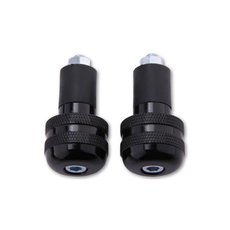 HIGHSIDER smart Bar End Weights, black, knurled, for steel handlebars