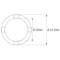 Vaso almenado cilíndrico para eje oscillante/chasis JMP Øint30mm /Øext43,2mm 4 muescas Suzuki 2