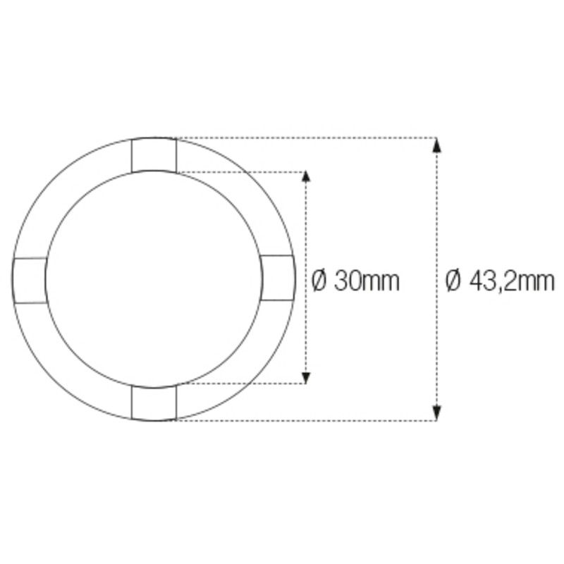Vaso almenado cilíndrico para eje oscillante/chasis JMP Øint30mm /Øext43,2mm 4 muescas Suzuki