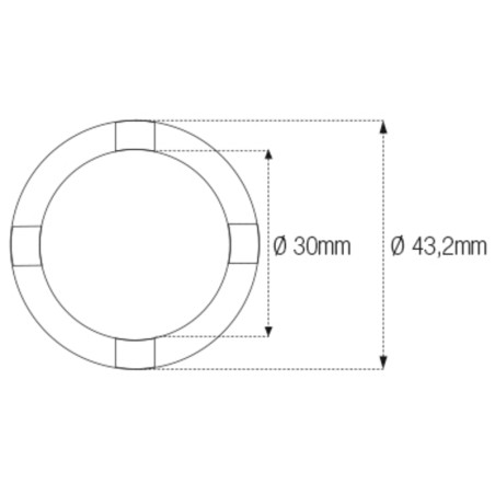 Vaso almenado cilíndrico para eje oscillante/chasis JMP Øint30mm /Øext43,2mm 4 muescas Suzuki