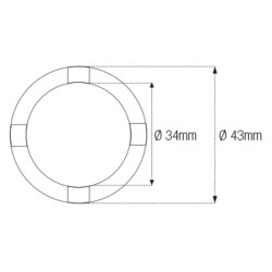 Vaso almenado cilíndrico para eje oscillante/chasis JMP Øint34mm /Øext43mm 4 muescas Kawasaki 2