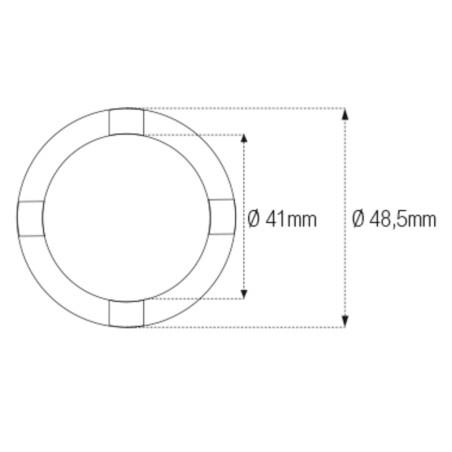 Vaso almenado cilíndrico para columna de dirección JMP Øint41mm /Øext48,5mm 4 muescas Honda