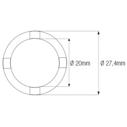 Vaso almenado cilíndrico para eje oscillante/chasis JMP Øint20mm /Øext27,4mm 4 muescas BMW 2