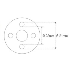 Vaso almenado cilíndrica para columna de dirección JMP Øint23mm /Øext31mm 4 muescas Ducati 2
