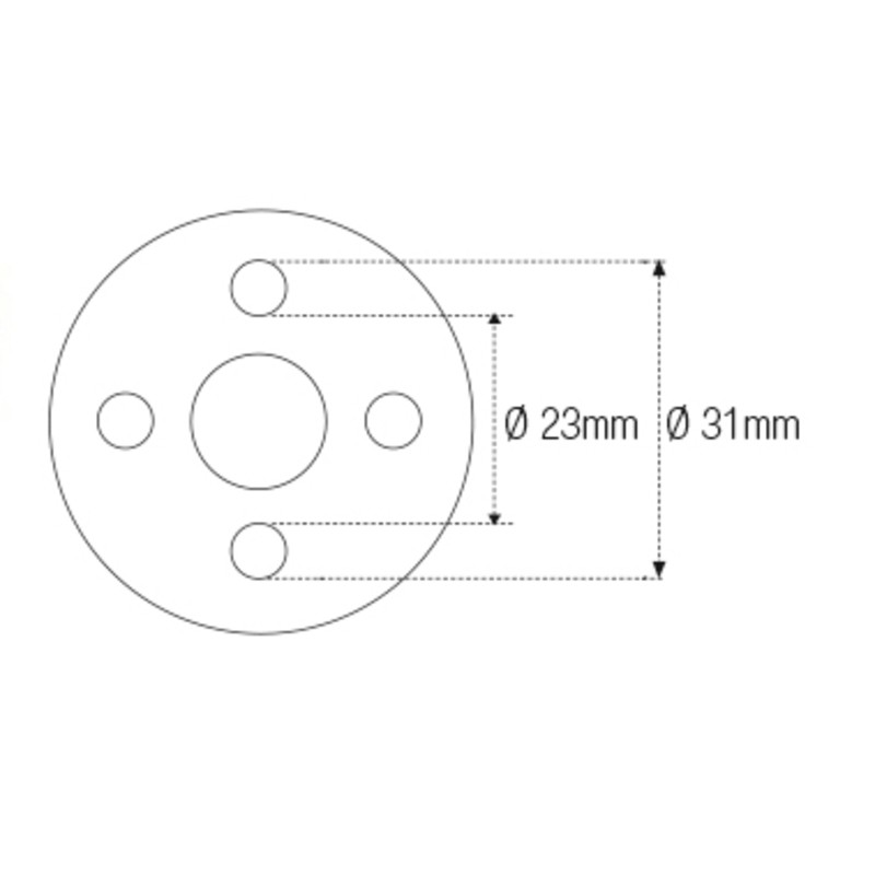 Vaso almenado cilíndrica para columna de dirección JMP Øint23mm /Øext31mm 4 muescas Ducati