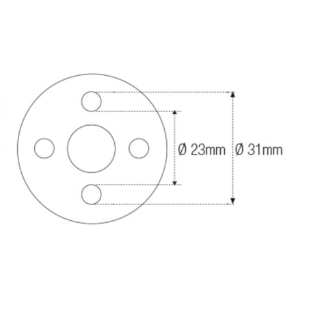 Vaso almenado cilíndrica para columna de dirección JMP Øint23mm /Øext31mm 4 muescas Ducati