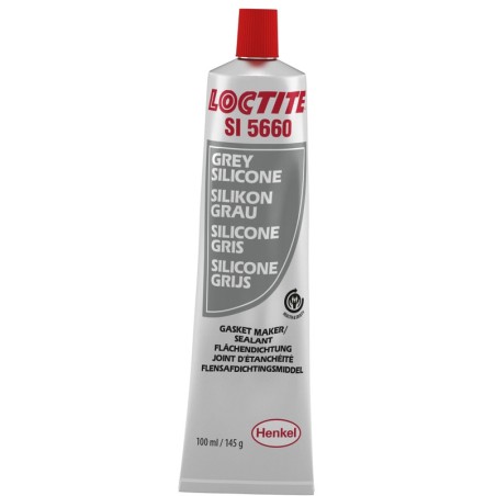 Sellador de silicona LOCTITE SI 5660 resistente al agua/glicol gris - Tubo 100ml