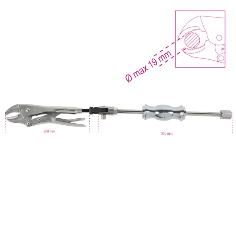 Alicate autoblocante ajustable BETA con masa de impacto