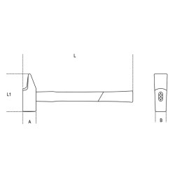 BETA Martillo de mecánico con cabeza de remache, tamaño 40, mango de fibra 2