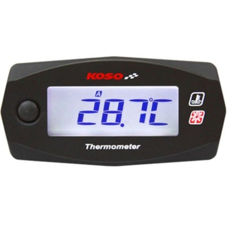 Reloj de temperatura KOSO Mini 4 Race Blanc/Negro(Bateria independiente) BA033020
