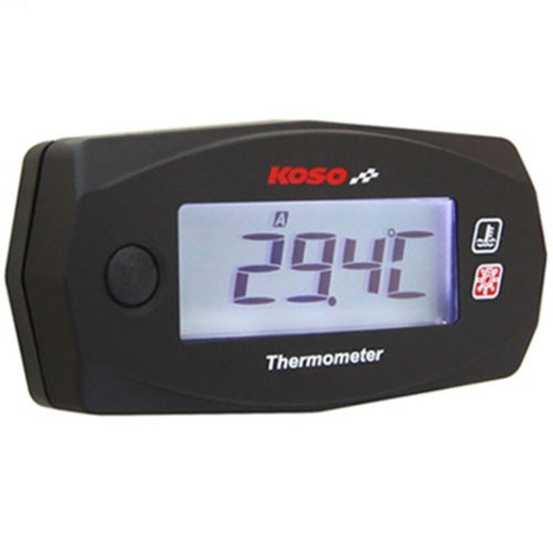 Reloj de temperatura KOSO Mini 4 Race Blanc/Negro(Bateria independiente) BA033020