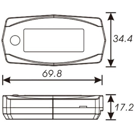 Reloj de temperatura KOSO Mini 4 Race Blanc/Negro(Bateria independiente) BA033020