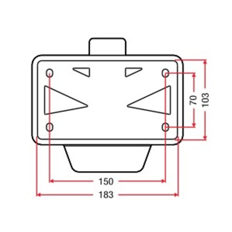 Portamatrículas con piloto LED RACETECH Integra Street 30º