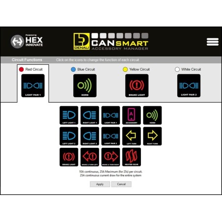 Kit de faro auxiliar LED DENALI D2 con controlador CANsmart™ GEN II