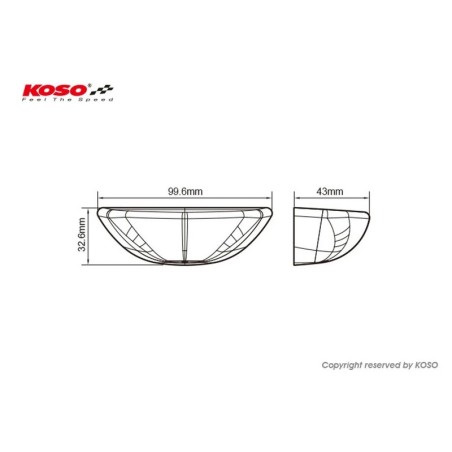 KOSO Led-Taillight, Smoke GT-03, e-mark.
