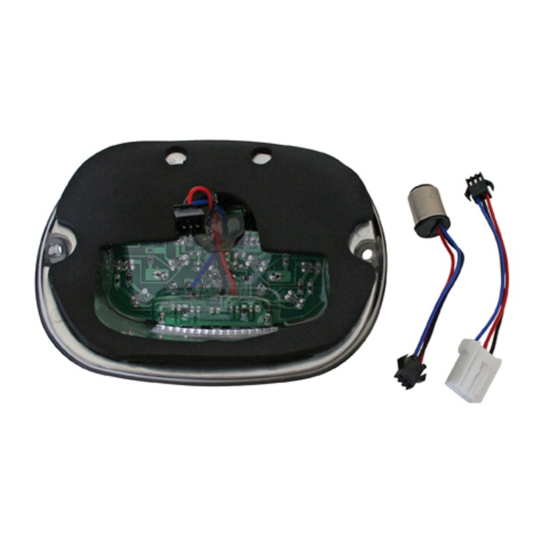 HIGHSIDER smart LED taillight, tinted glass and chrome reflector, for many HD models 1973-1998