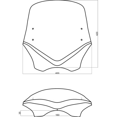 Pantalla MRA V-Flow VFSC para motos naked con spoiler